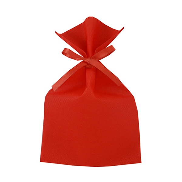 エーワン 不織布平袋 ソフトバッグベーシック 2穴リボン巾着 S3 赤 LS0123AE00 50枚/束(ご注文単位1束)【直送品】