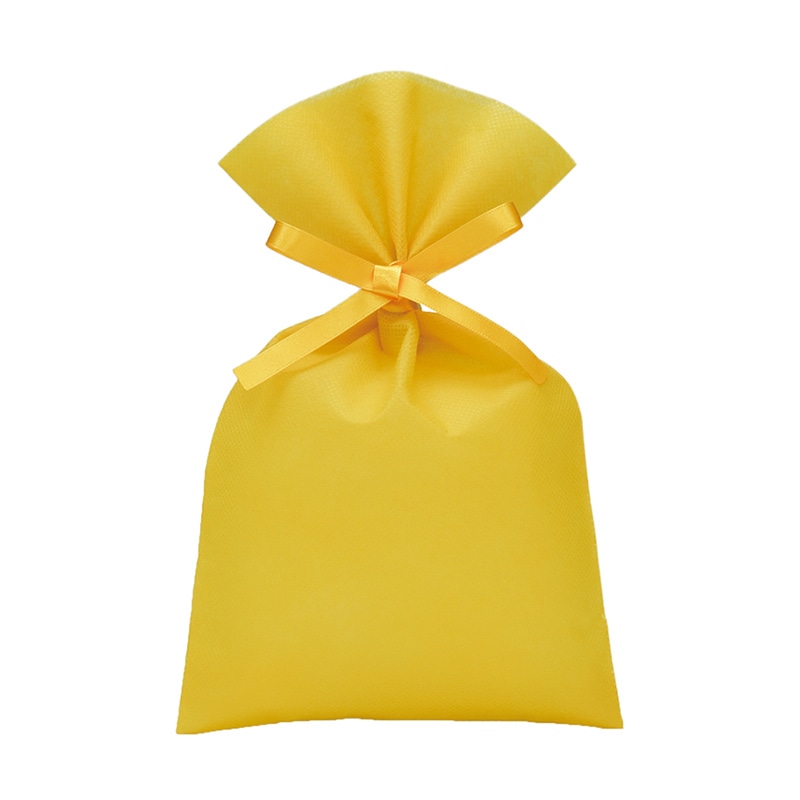 エーワン 不織布平袋 ソフトバッグベーシック 2穴リボン巾着 S3 イエロー LS0123NL00 50枚/束（ご注文単位1束）【直送品】