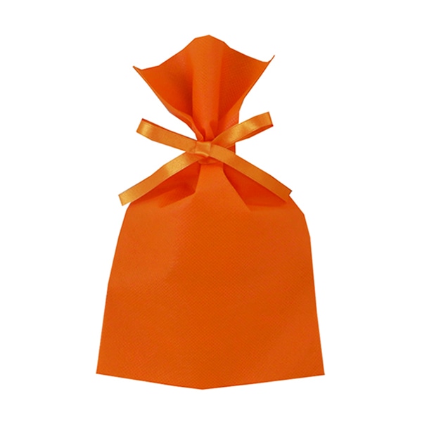 エーワン 不織布平袋 ソフトバッグベーシック 2穴リボン巾着 S3 オレンジ LS0123NF00 50枚/束（ご注文単位1束）【直送品】