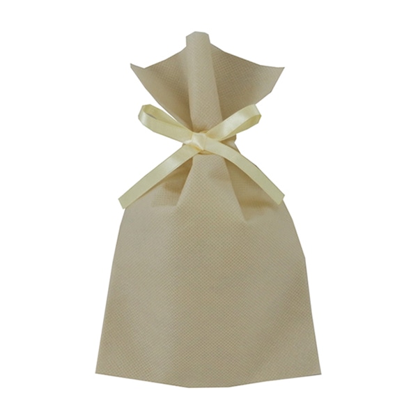 エーワン 不織布平袋 ソフトバッグベーシック 2穴リボン巾着 S3 ベージュ LS0123NI00 50枚/束（ご注文単位1束）【直送品】