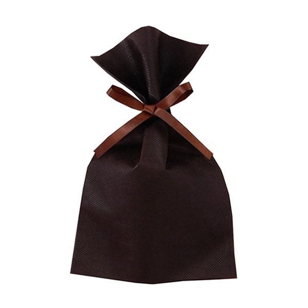 エーワン 不織布平袋 ソフトバッグベーシック 2穴リボン巾着 S3 ダークブラウン LS0123NB00 50枚/束（ご注文単位1束）【直送品】