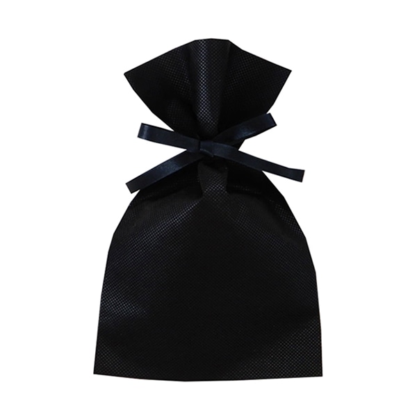 エーワン 不織布平袋 ソフトバッグベーシック 2穴リボン巾着 S3 黒 LS0123NR00 50枚/束（ご注文単位1束）【直送品】