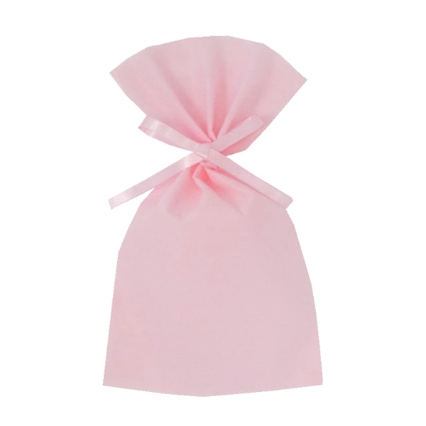 エーワン 不織布平袋 ソフトバッグベーシック 2穴リボン巾着 S4 ライトピンク LS0124NP00 50枚/束（ご注文単位1束）【直送品】