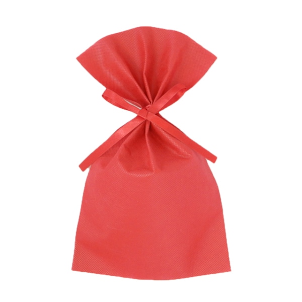 エーワン 不織布平袋 ソフトバッグベーシック 2穴リボン巾着 S4 赤 LS0124AE00 50枚/束(ご注文単位1束)【直送品】