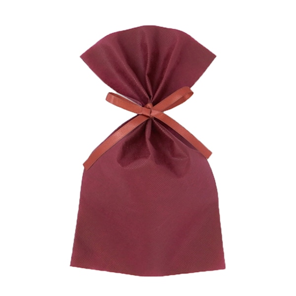 エーワン 不織布平袋 ソフトバッグベーシック 2穴リボン巾着 S4 ボルドー LS0124NC00 50枚/束(ご注文単位1束)【直送品】