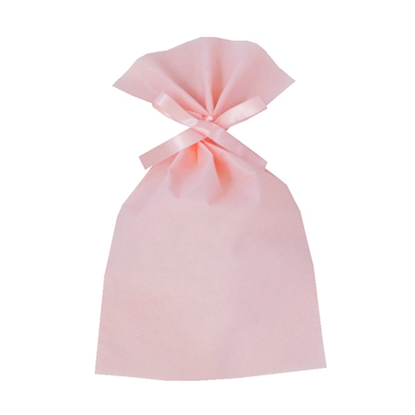 エーワン 不織布平袋 ソフトバッグベーシック 2穴リボン巾着 S5 ライトピンク LS0125NP00 50枚/束（ご注文単位1束）【直送品】