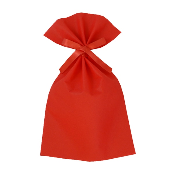 エーワン 不織布平袋 ソフトバッグベーシック 2穴リボン巾着 S5 赤 LS0125AE00 50枚/束(ご注文単位1束)【直送品】