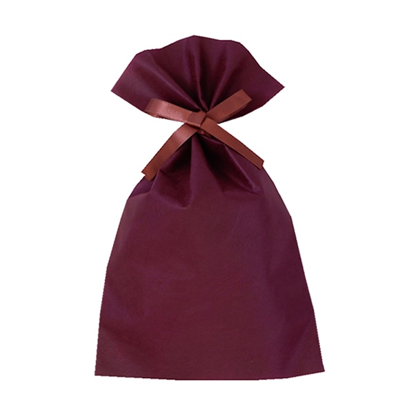 エーワン 不織布平袋 ソフトバッグベーシック 2穴リボン巾着 S5 ボルドー LS0125NC00 50枚/束（ご注文単位1束）【直送品】