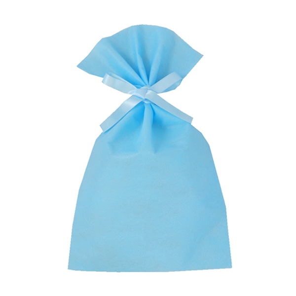 エーワン 不織布平袋 ソフトバッグベーシック 2穴リボン巾着 S5 パステルブルー LS0125NN00 50枚/束（ご注文単位1束）【直送品】