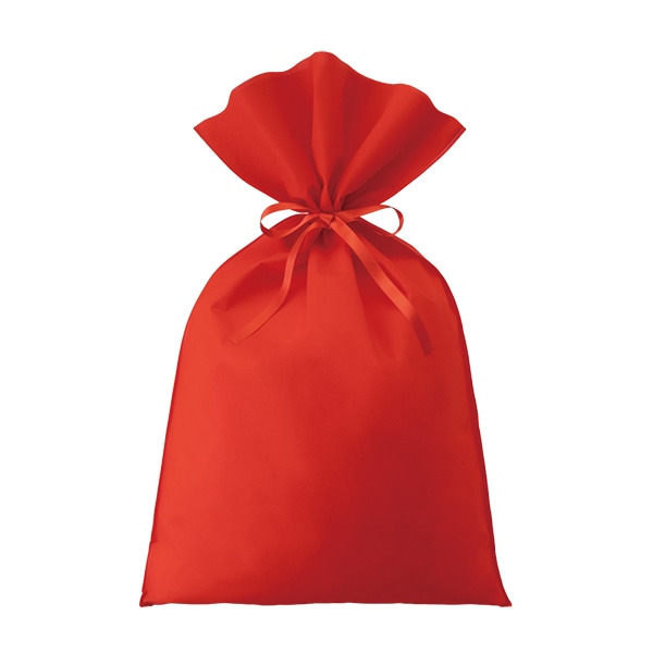 エーワン 不織布平袋 ソフトバッグベーシック 2穴リボン巾着 S8 厚タイプ 赤 LS0138AE00 50枚/束(ご注文単位1束)【直送品】