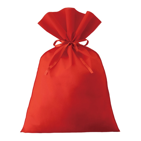 エーワン 不織布平袋 ソフトバッグベーシック 2穴リボン巾着 S9 厚タイプ 赤 LS0139AE00 50枚/束(ご注文単位1束)【直送品】