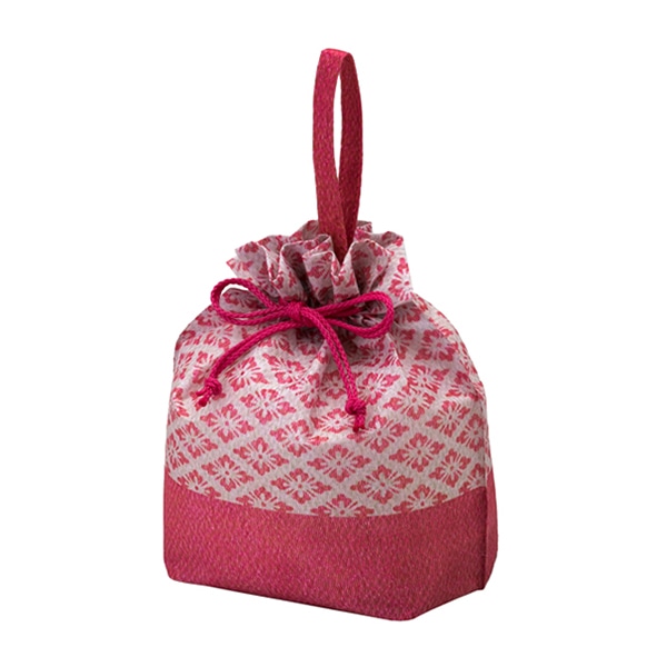 エーワン 不織布袋 和柄手提げ巾着 FP 花菱 ピンク LA0382AB00 50枚/束（ご注文単位1束）【直送品】