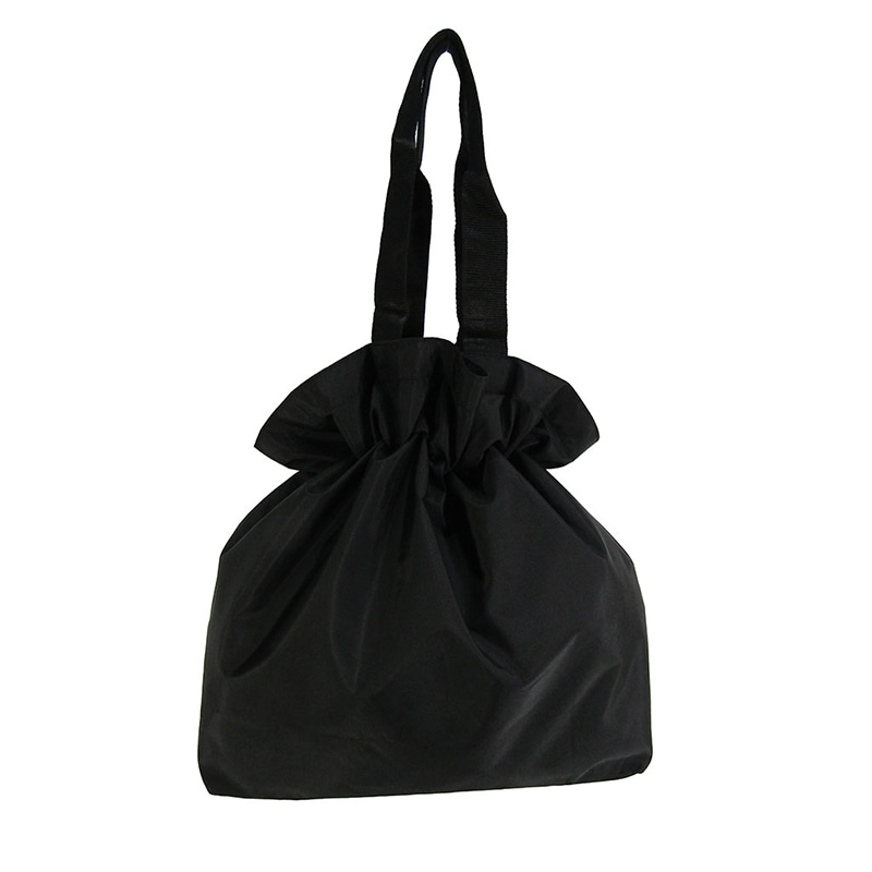 優美社 巾着型エコバッグ 3006 クロ 1個（ご注文単位1個）【直送品】
