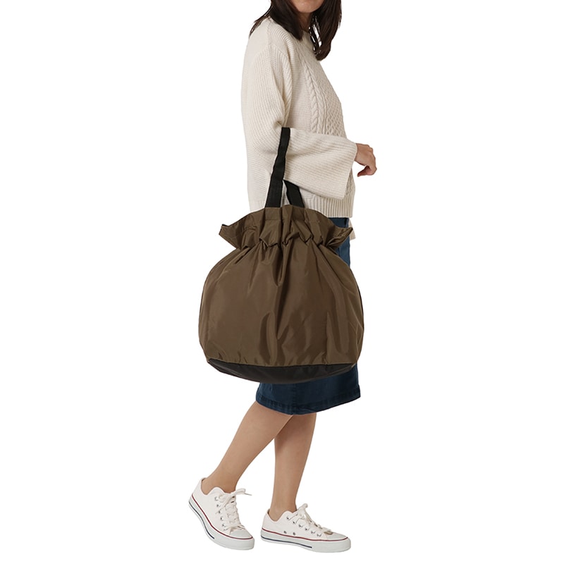 優美社 巾着型エコバッグ 3006 コゲチャ 1個(ご注文単位1個)【直送品】