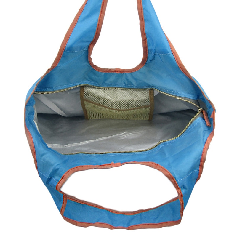 優美社 コンパクト　保冷エコバッグ L 4142　ブルー 1個（ご注文単位1個）【直送品】