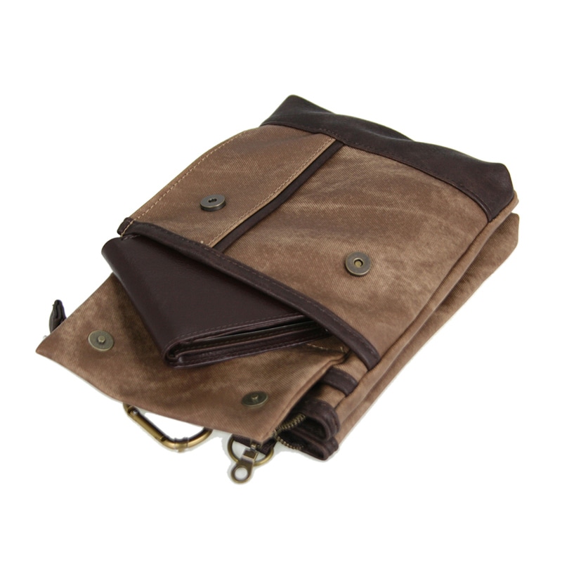 優美社 デニムPUシザーバッグ 1854 ブラウン 1本(ご注文単位1本)【直送品】