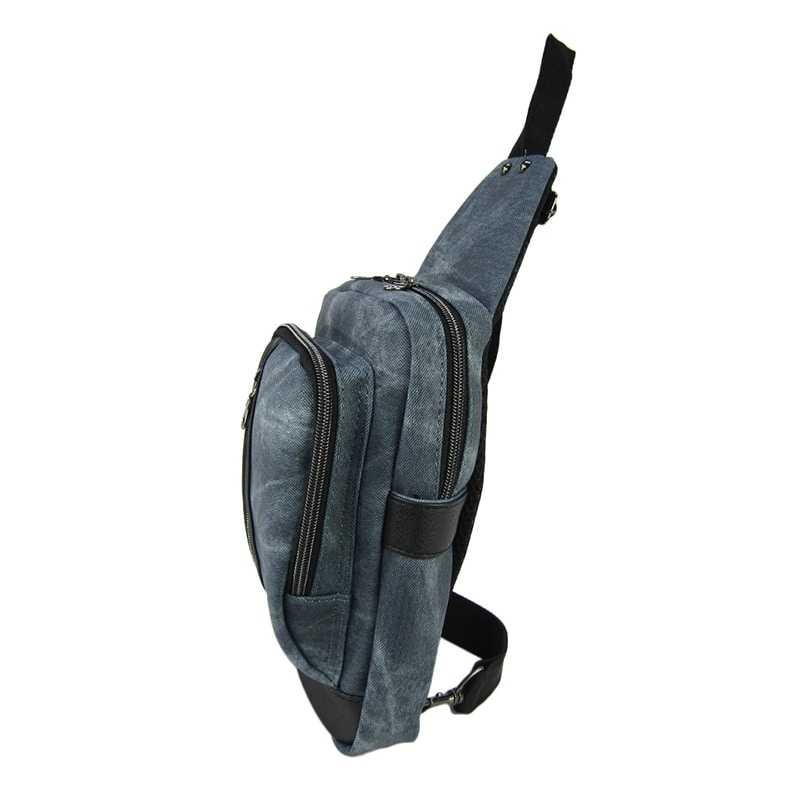 優美社 デニムPUボディバッグ 1856 ネイビー 1本(ご注文単位1本)【直送品】