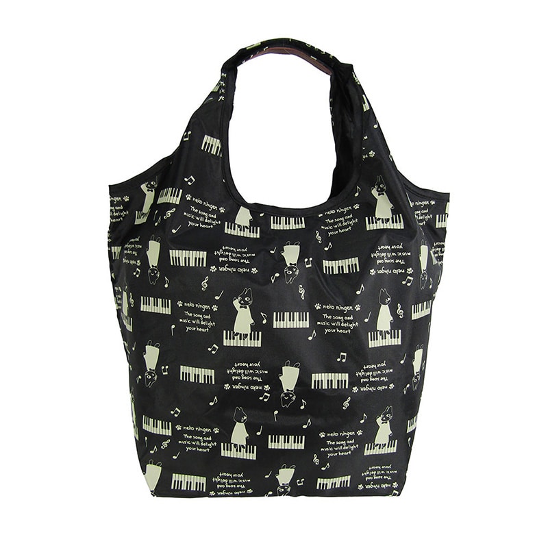 優美社 コンパクトエコバック 4R45 クロ 1個（ご注文単位1個）【直送品】