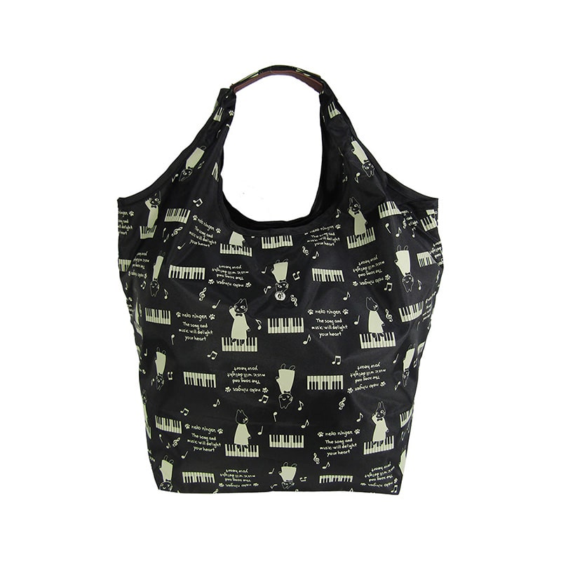 優美社 コンパクトエコバック 4R45 クロ 1個(ご注文単位1個)【直送品】