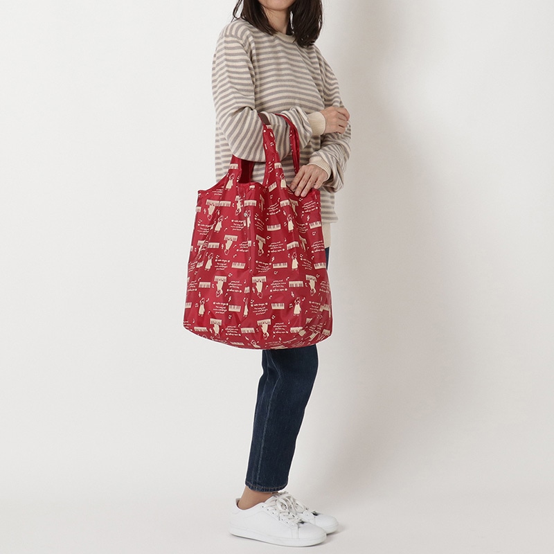 優美社 コンパクトエコバック 4R46 アカ 1個（ご注文単位1個）【直送品】