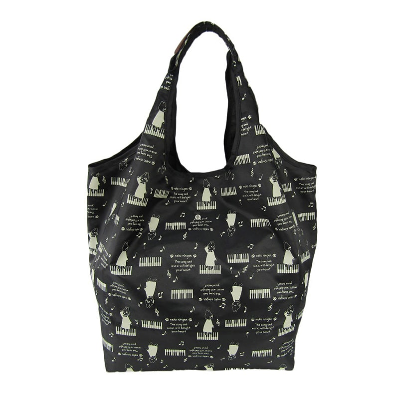 優美社 コンパクトエコバック 4R46 クロ 1個（ご注文単位1個）【直送品】