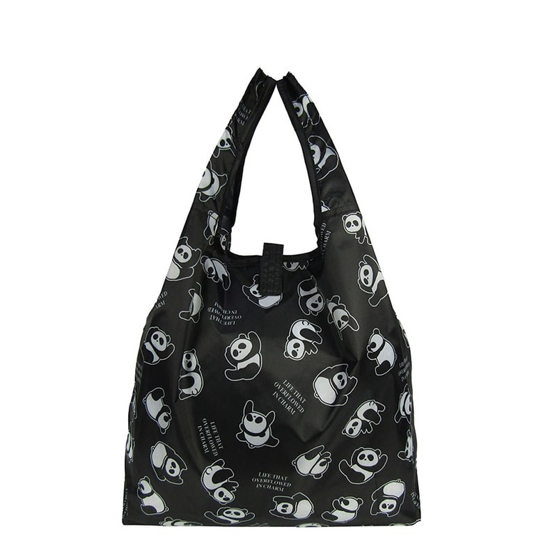 優美社 コンパクトエコバッグ 4324-04 クロ 1個（ご注文単位1個）【直送品】