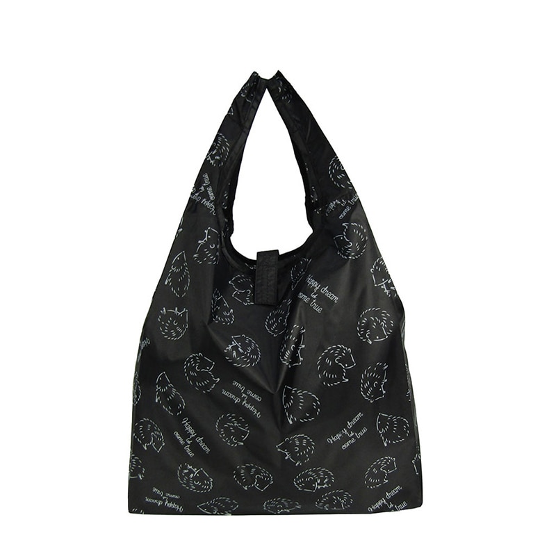 優美社 コンパクトエコバッグ 4324-05 クロ 1個（ご注文単位1個）【直送品】