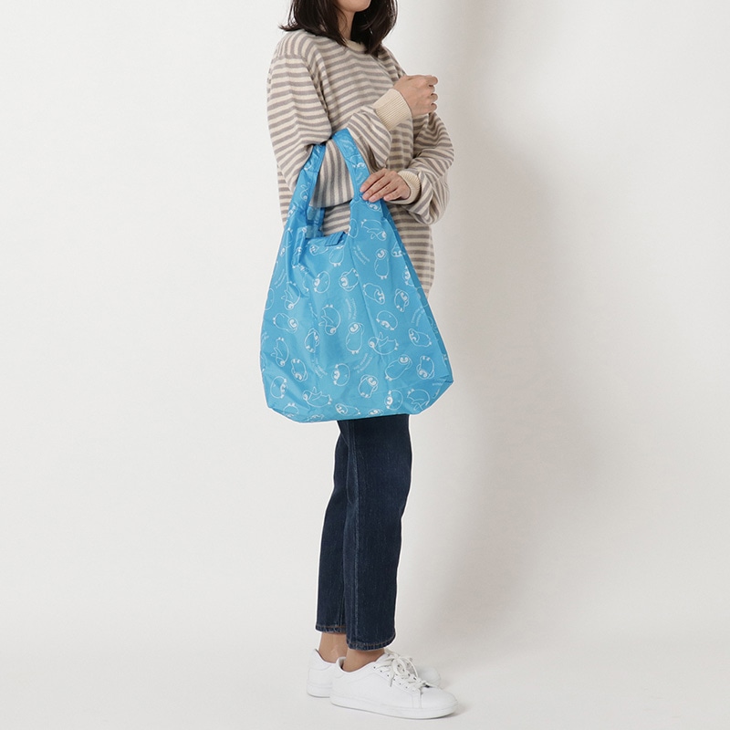 優美社 コンパクトエコバッグ 4324-06 ブルー 1個(ご注文単位1個)【直送品】