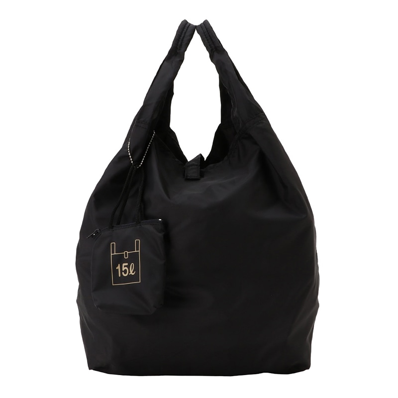 優美社 コンパクトエコバッグ 9017 クロ 1個（ご注文単位1個）【直送品】