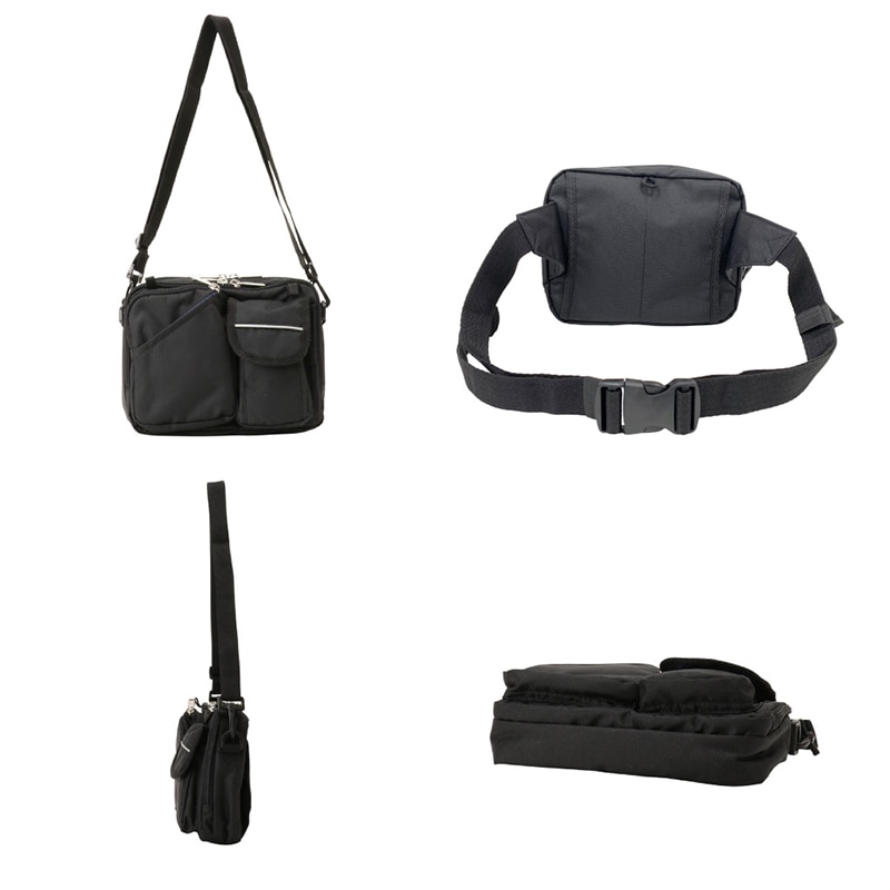 優美社 多機能2WAYウエストバッグ 3R38 黒 1個（ご注文単位1個）【直送品】