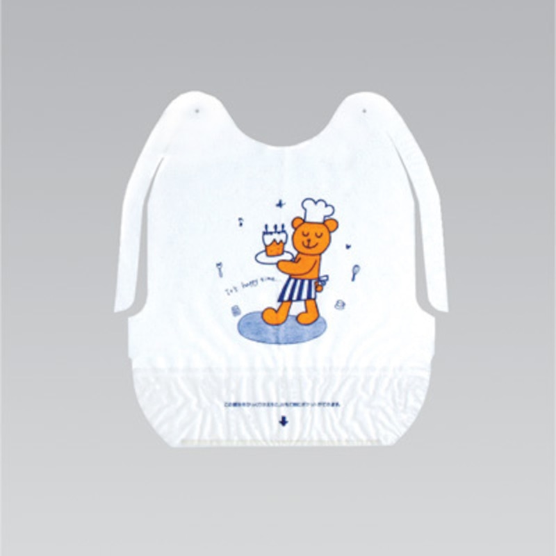 三景 子供エプロン　ポケット付　くま  820228 250枚/袋（ご注文単位4袋）【直送品】