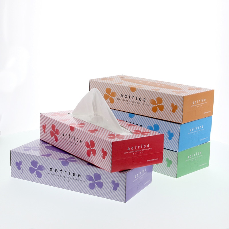 坪野谷紙業 ボックスティッシュ アクトリスティッシュ 150W 5個パック