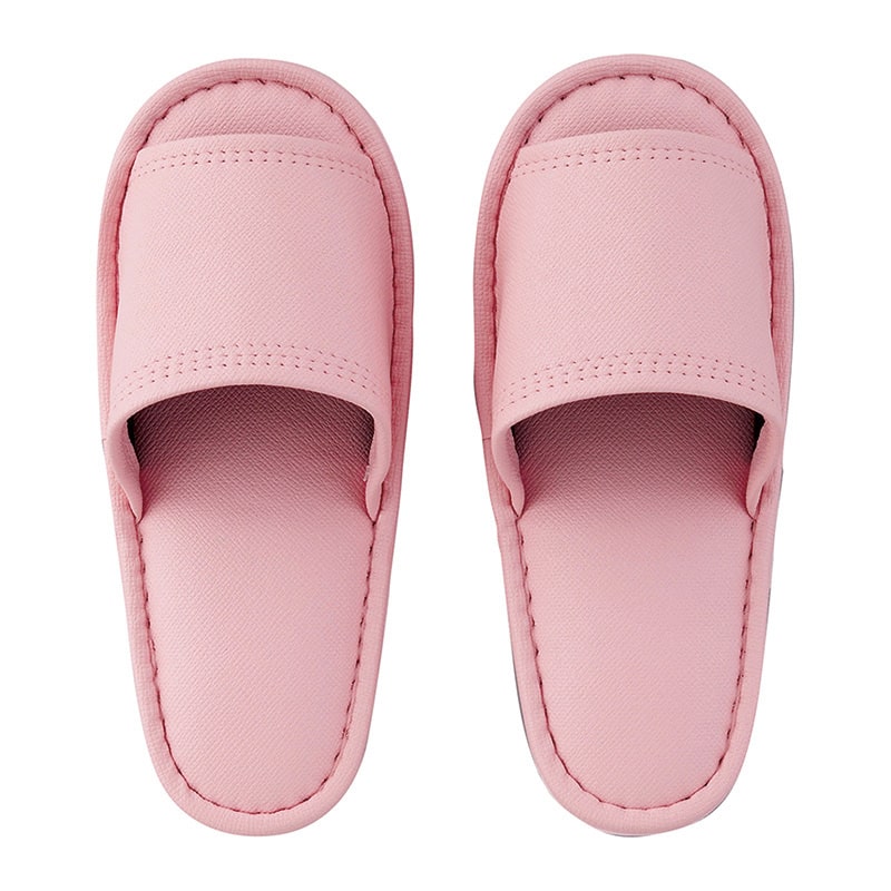 テンダイ レザー風外縫いスリッパ ピンク 78621 1組（ご注文単位4組）【直送品】