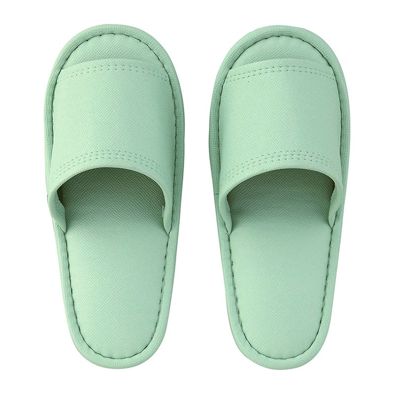 テンダイ レザー風外縫いスリッパ グリーン 78630 1組（ご注文単位4組）【直送品】