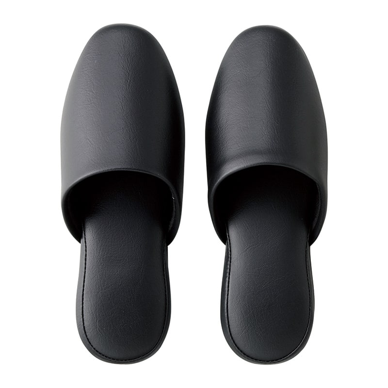 テンダイ シボナシレザースリッパ 5足組 M ブラック 274060 1パック（ご注文単位1パック）【直送品】