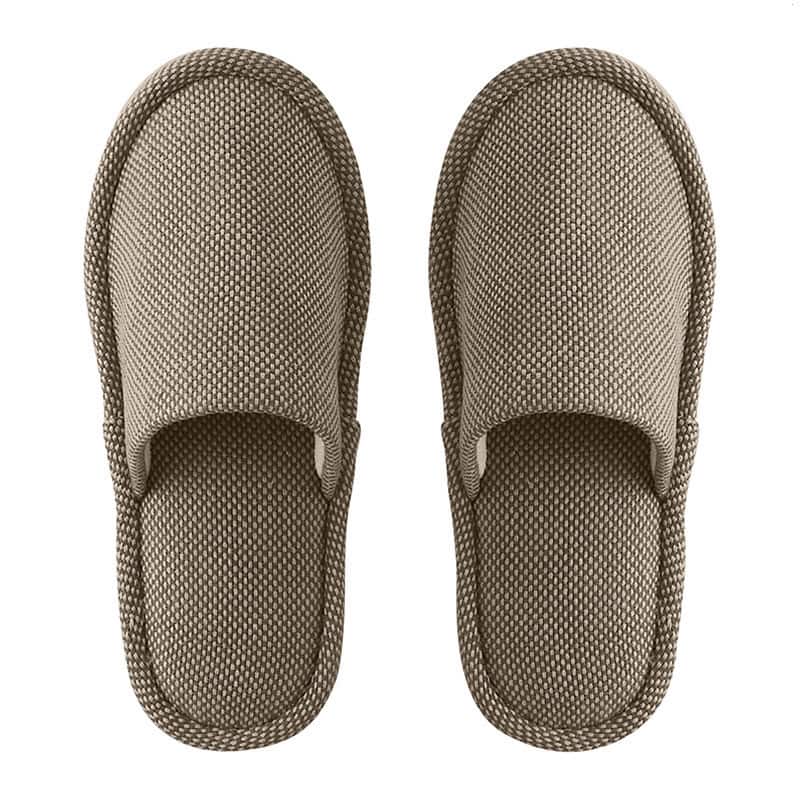 テンダイ 先染め外縫いスリッパ M ブラウン 465624 1組（ご注文単位4組）【直送品】