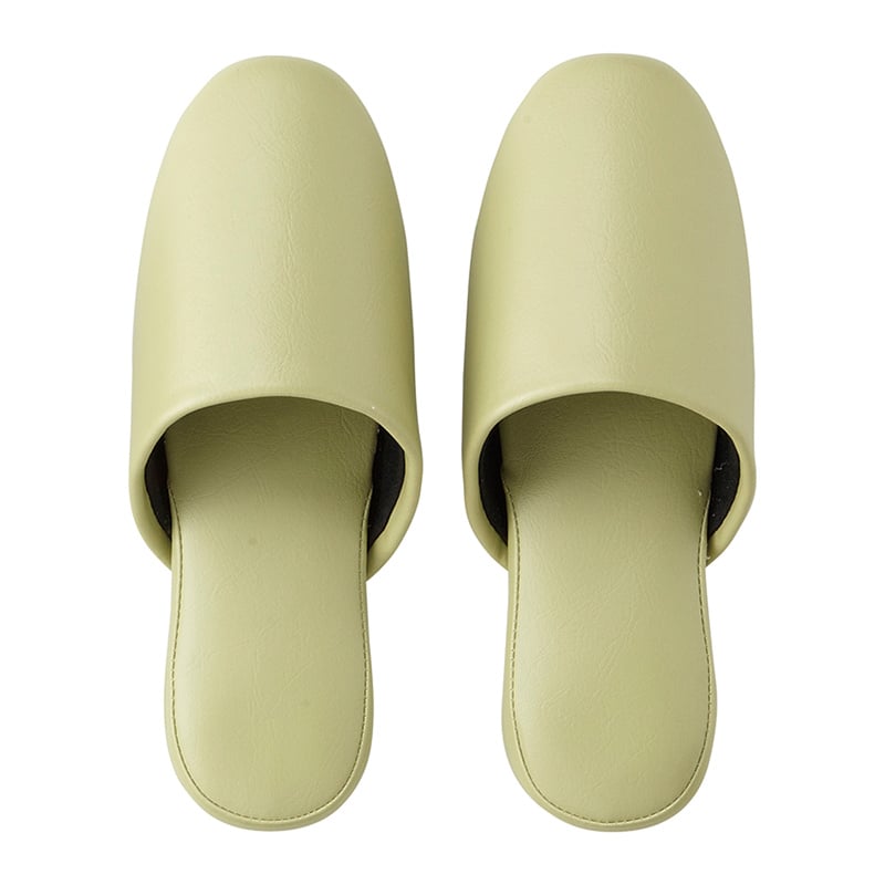 テンダイ シボナシレザースリッパ 5足組 M ライトグリーン 465722 1パック（ご注文単位1パック）【直送品】