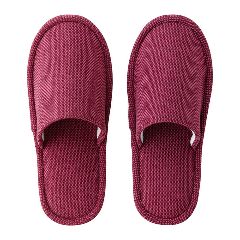 テンダイ 先染め外縫いスリッパ M ワイン 921707 1組（ご注文単位4組）【直送品】