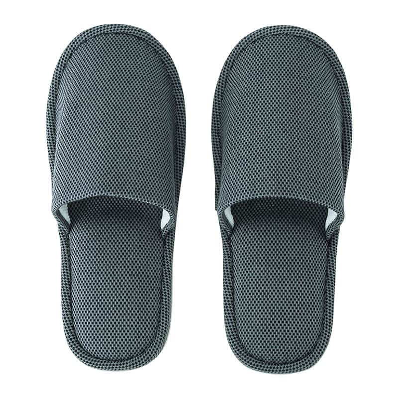 テンダイ 先染め外縫いスリッパ L ネイビー 213672 1組（ご注文単位4組）【直送品】