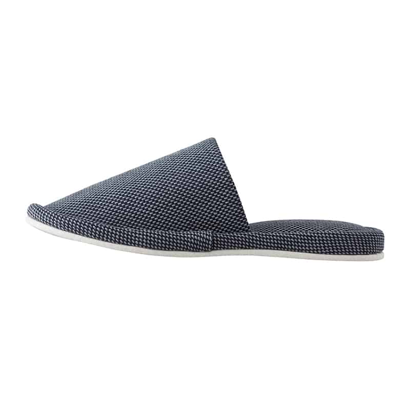 テンダイ 先染め外縫いスリッパ L ネイビー 213672 1組(ご注文単位4組)【直送品】