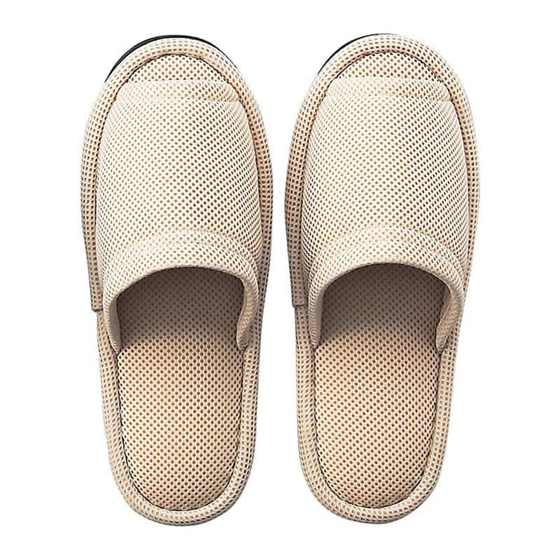 テンダイ ウォッシャブルメッシュスリッパ M ベージュ 603785 1組（ご注文単位4組）【直送品】