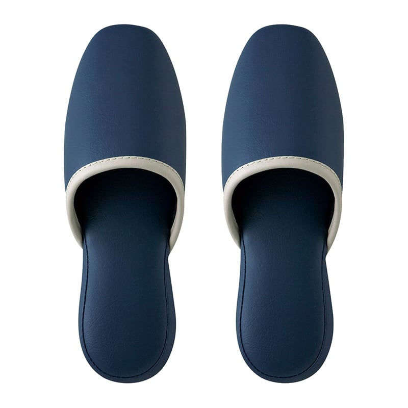 テンダイ ラインビニールスリッパ L ネイビー 4601143 1組（ご注文単位4組）【直送品】