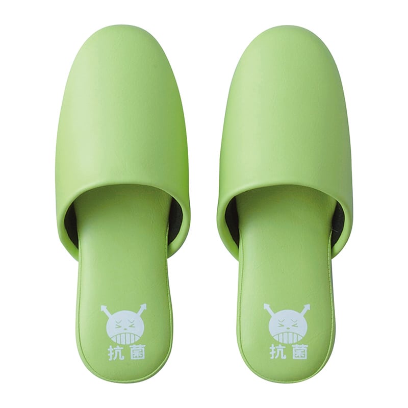 テンダイ 抗菌プリントスリッパ グリーン 7675104 1組（ご注文単位4組）【直送品】