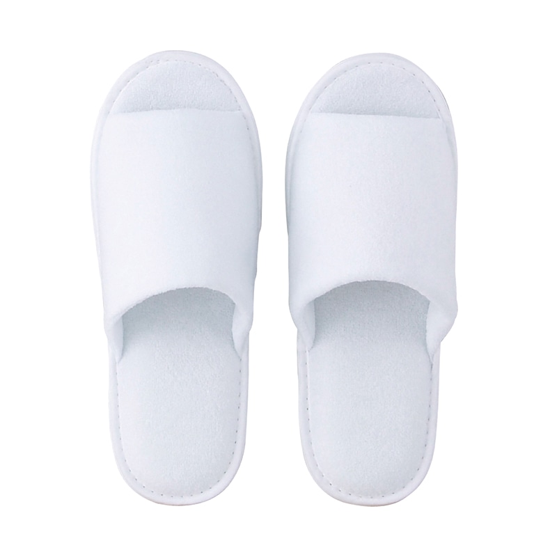 テンダイ パイル地携帯スリッパDC　不織布巾着袋入 ホワイト A123103 1組（ご注文単位10組）【直送品】