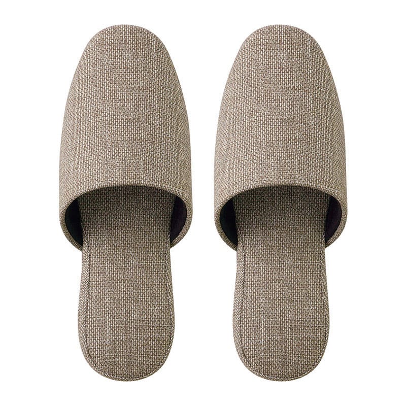 テンダイ 織り目調プリント 布スリッパ 5足組 ブラウン 9416415 1パック（ご注文単位1パック）【直送品】