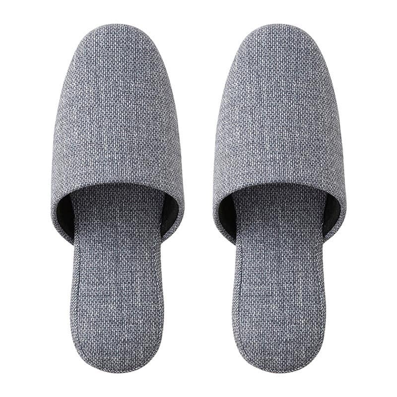 テンダイ 織り目調プリント 布スリッパ 5足組 ネイビー 9416424 1パック（ご注文単位1パック）【直送品】