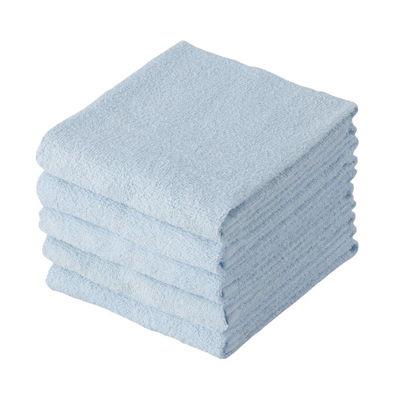 テンダイ フェイスタオル　ライトカラー 5枚組　ブルー A223114 1パック（ご注文単位5パック）【直送品】