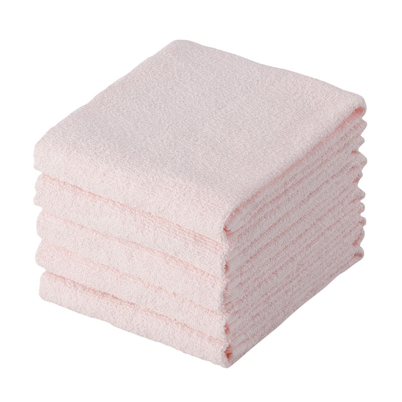 テンダイ フェイスタオル　ライトカラー 5枚組　ピンク A223115 1パック（ご注文単位5パック）【直送品】