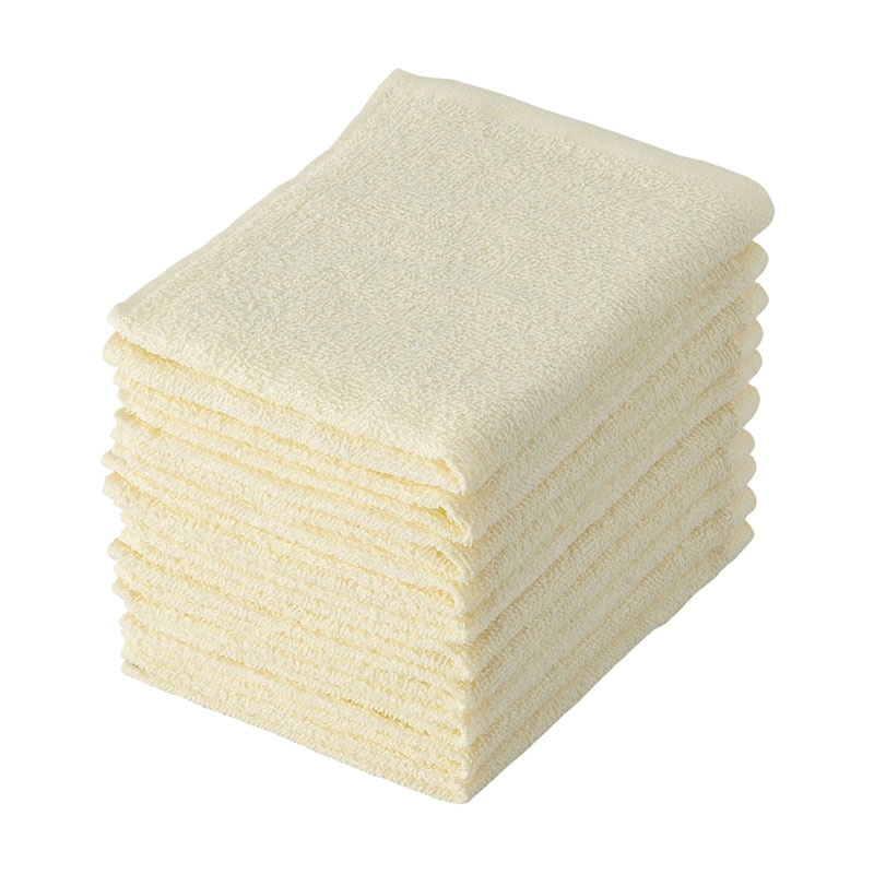 テンダイ おしぼりタオル　ライトカラー 10枚組　イエロー A223118 1パック（ご注文単位4パック）【直送品】