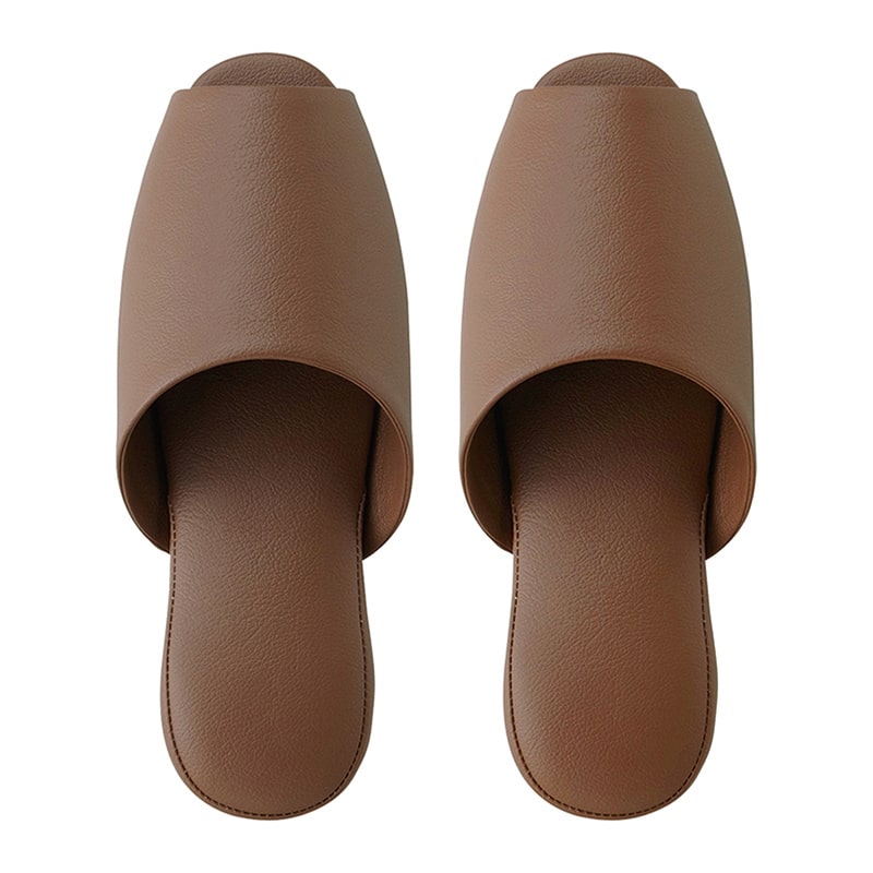 テンダイ 抗菌多機能スリッパ 前あき ブラウン 1992866 1組（ご注文単位4組）【直送品】